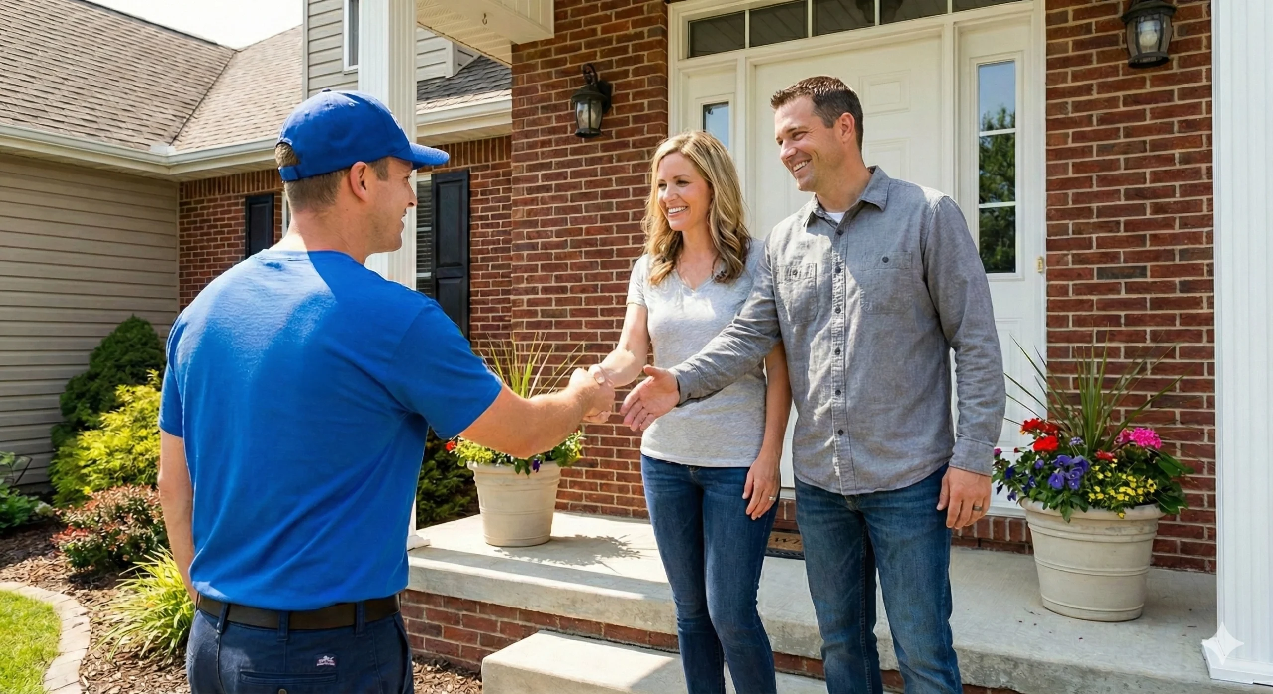 HMC worker meets with homeowners to discuss frequently asked Questions